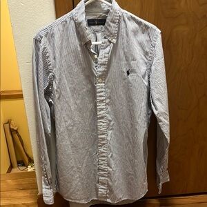Polo by Ralph Lauren Blue and White Casual Button Down Shirt